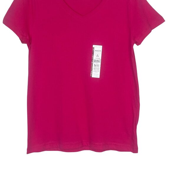 Time And Tru VNeck Relaxed Fit Tee Tshirt Womens Small PInk New - Picture 5 of 10